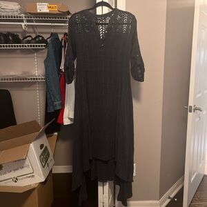 Anthropologie Boho navy dress